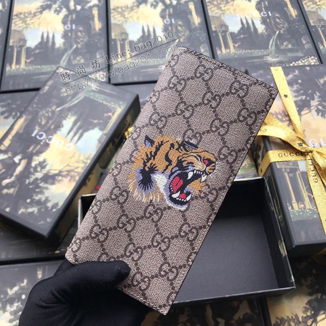 Gucci包 古馳錢包 459456pvc黃虎 虎頭印花 高端品質男士西裝夾 Gucci男錢包  gudj1293